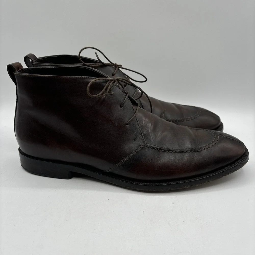 Allen Edmonds Rafael Men 11D Dark Brown Leather Split Toe Chukka Boot Dress Shoe